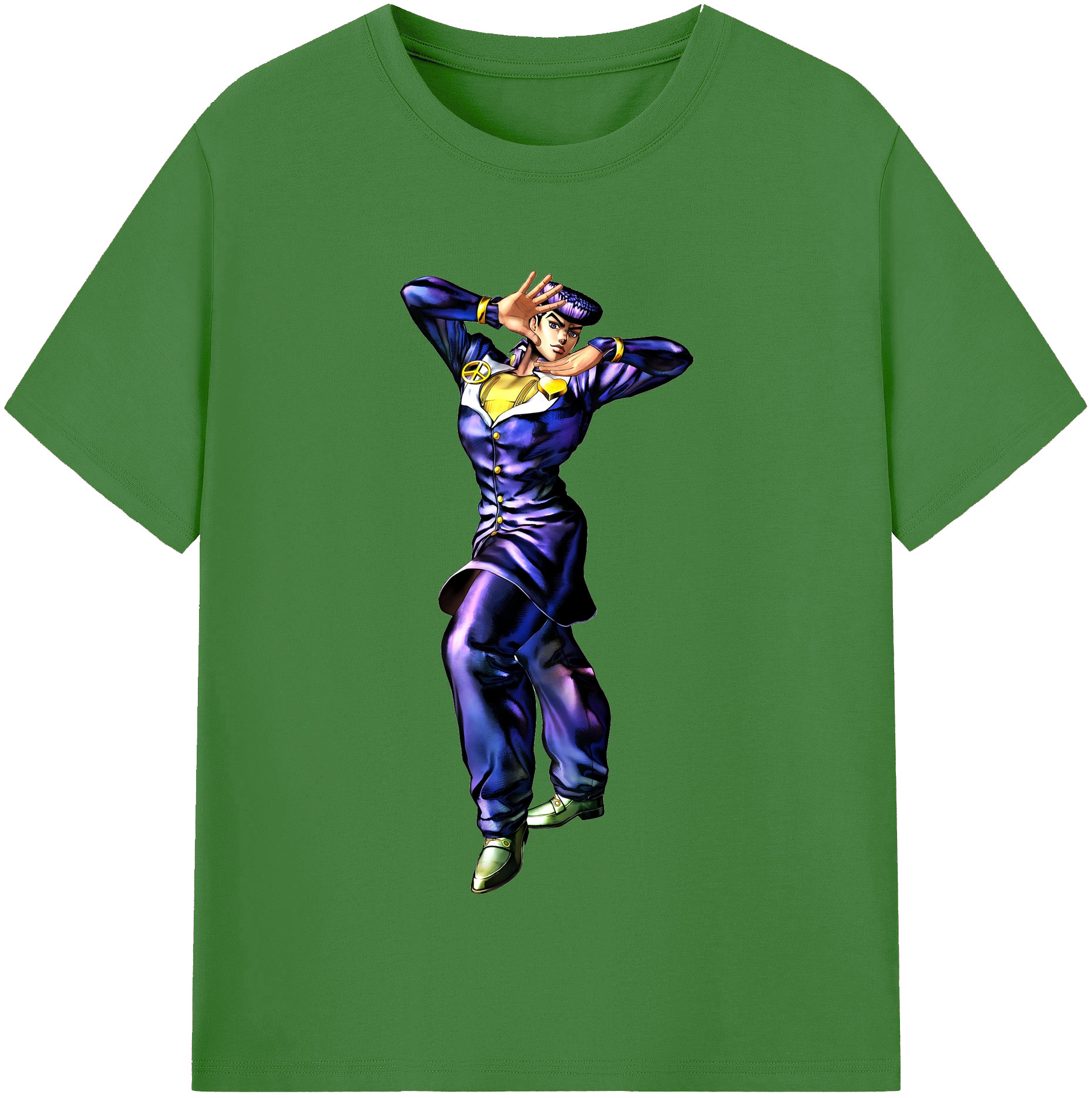 （画像用） ジョジョの奇妙な冒険 ひがしかた じょうすけ JoJo's Bizarre Adventure Higashikata Josuke レディースカジュアルプリントTシャツ（綿100％）